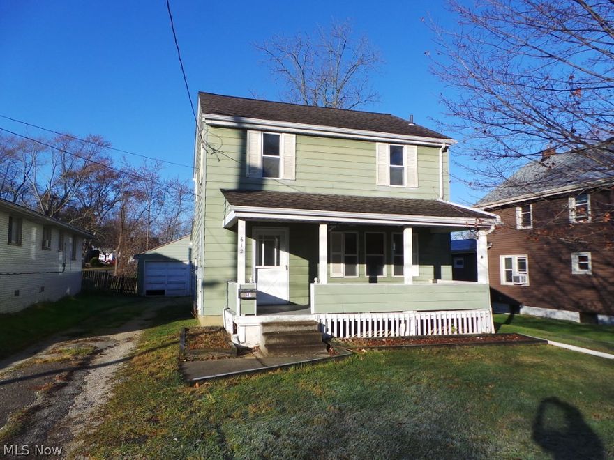 3/4 bedroom colonial in Goodyear Heights. Lots of character in the archways and wide woodwork. The large living room has a fireplace and built-ins. Dining room has original hardwood floors and a charming arched window w/built-ins on both sides. First floor has an office/possible 4th bedroom and a full bath. Original hardwood floors & built-in drawers and linen closet. Lots of potential!  Property sold AS IS.