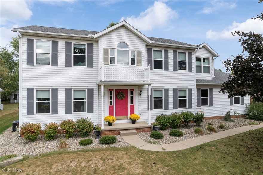Brimming with curb appeal and timeless design, this 2,242 sq ft Colonial offers 4 bedrooms, 2.5 baths, and a 3-car attached garage in a sought-after neighborhood. Built in 1994 and recently updated, the home features a bright eat-in kitchen with granite countertops, a custom island, and opens to a large family room accented by a cozy gas fireplace with marble surround. Sliding doors lead to a brand-new deck (2023) with a covered roof (2024) and expansive patio area—perfect for year-round enjoyment. The spacious primary suite includes an amazing new walk in shower. Modern updates throughout include new flooring, totally updated bathrooms, new windows (2024) and window coverings, and a brand-new furnace and A/C (2025). Convenient first-floor and basement laundry hookups add flexibility. Step outside to a fully fenced backyard with professional landscaping and a newly seeded lawn, ideal for entertaining or simply relaxing. Best of all, the property enjoys lake views and HOA amenities including fishing, canoeing, and picnic areas. Meticulously maintained and located in the desirable Lake School District, this home is move-in ready and sure to impress!