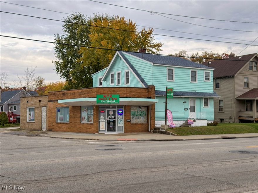 OPPORTUNITY AWAITS!  Just minutes from the Eastwood Mall, a few blocks east of Central Parkway.   If you're looking for an amazing business opportunity, a chance to run and grow your own business, AND a new home, you need to come check out this Warren business with a 4 bedroom completely updated home attached.  Live in the house and run your business or rent out the house. Fully operational nail salon with 10 nail stations, 8 pedicure chairs, 1 waxing/facial room, 2 spot drying station, client restroom, employee restroom, laundry room with storage and new hot water tank.  The electrical box for the business has also all been updated.   All furnishings and inventory are included in the sale. (Over $150,000 worth of equipment and supplies)   The beautifully remodeled home has 4 bedrooms, a possible full kitchen on the 2nd floor as well.  (Home was previously a duplex) Kitchen, livingroom, dining room, entry way with closet and 1 full bath on the first floor.  You'll find 2 more full baths and 4 bedrooms upstairs. This whole building has been completely updated inside with new flooring, new paint, elegant updated lighting, modern LED lighted mirrors in all bathrooms,  hi-end kitchen appliances.  There is a 10x 12 shed out back for all your storage and a brand new 6 X 20 entertainment deck as well.  Both units have new central A/C units, the roof is 3 years old, all new vinyl windows.  There is a home warranty being offered on the house for a worry free purchase.  The nail salon and home are connected through the basement.  There are security cameras on the property.