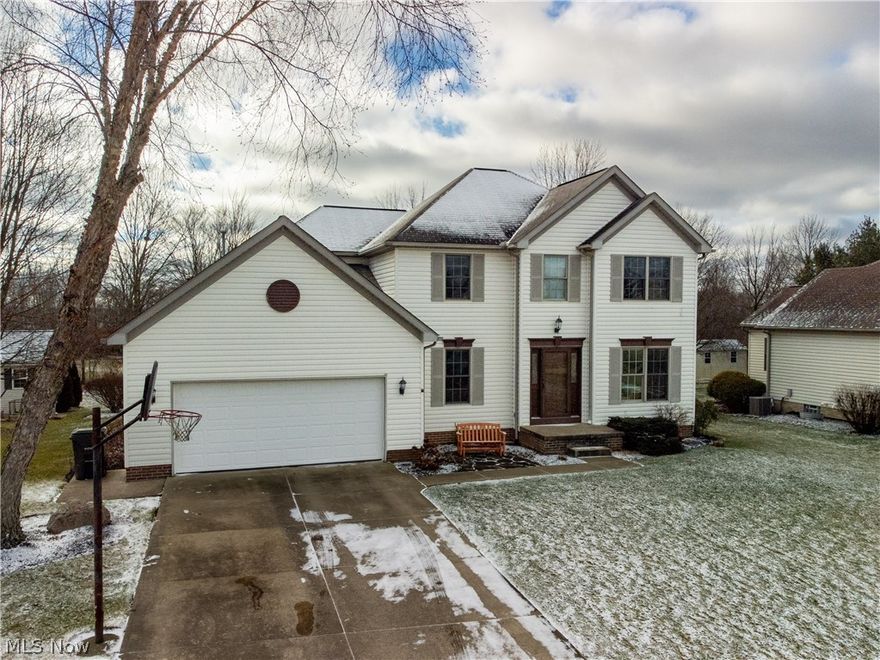 Quality Noble Homes Inc. Construction W/Unique Floor Plan in Steeplechase Development. Hipped Roof & 12 Course Bsmt. Walk-in Closet Off huge Master Bdrm & Garden Tub Off Master Bath. Trayed Ceiling In Dining Rm.  Oversized Casing. 42 Cabinets In Kitchen. Beautiful 4 season room with knotty pine tongue and groove. Brick gas fireplace. First floor laundry and office. 20 x 20 stamped patio 12 x 12 barn. Basement has been started to be finished. Quiet area with litte traffic. One owner home.