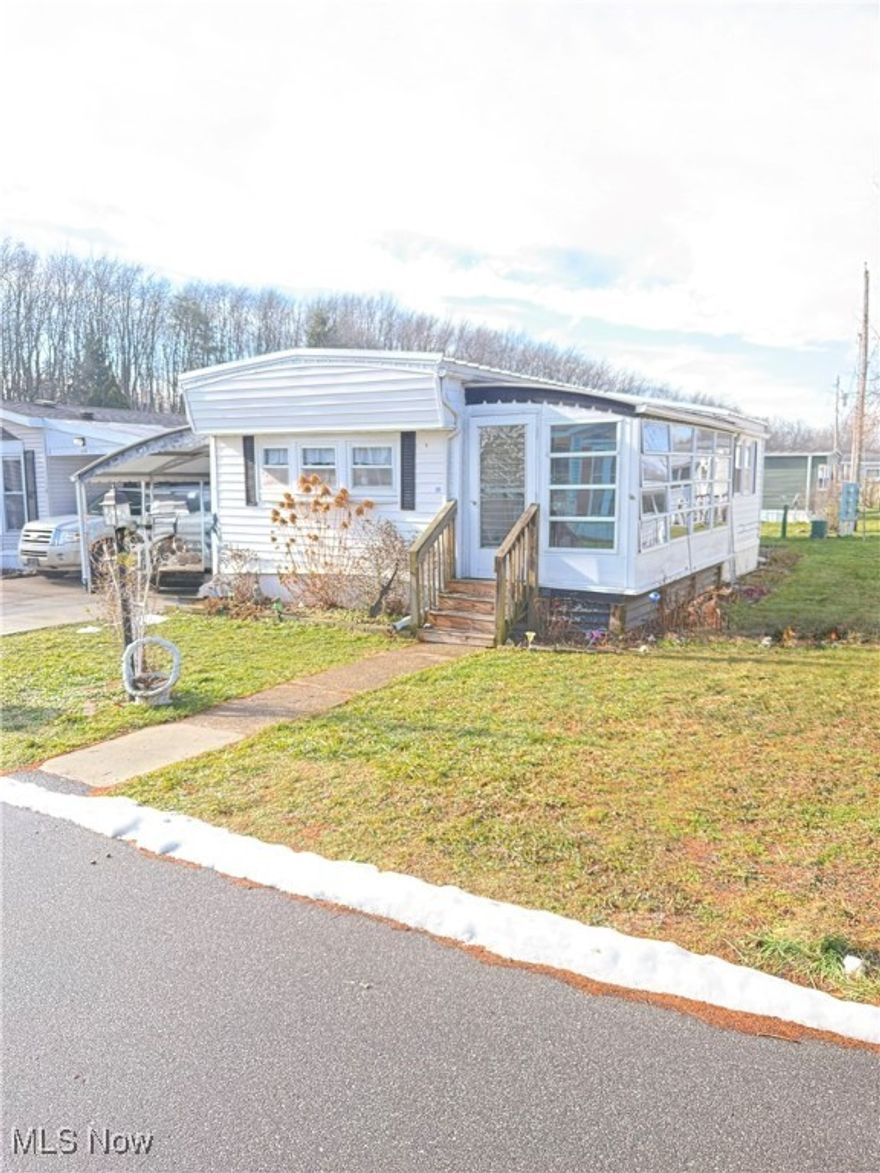 Welcome to the Willow's! This mobile home community is for 55 years and older and is full of peace and quiet! This home is priced to sell fast as it is listed to settle an estate. This home features a nice size screened in porch, 2 nice size sheds, extended length covered carport with full length awning, a wood ramp, new flooring throughout (about 1 year old), new tankless H20, Furnace is around 6 years old, 2 beds, 1 large bath, large eat n kitchen with built ins, all appliances stay. Home needs a little TLC to make it your own. Call today for a private showing. Easy to show.