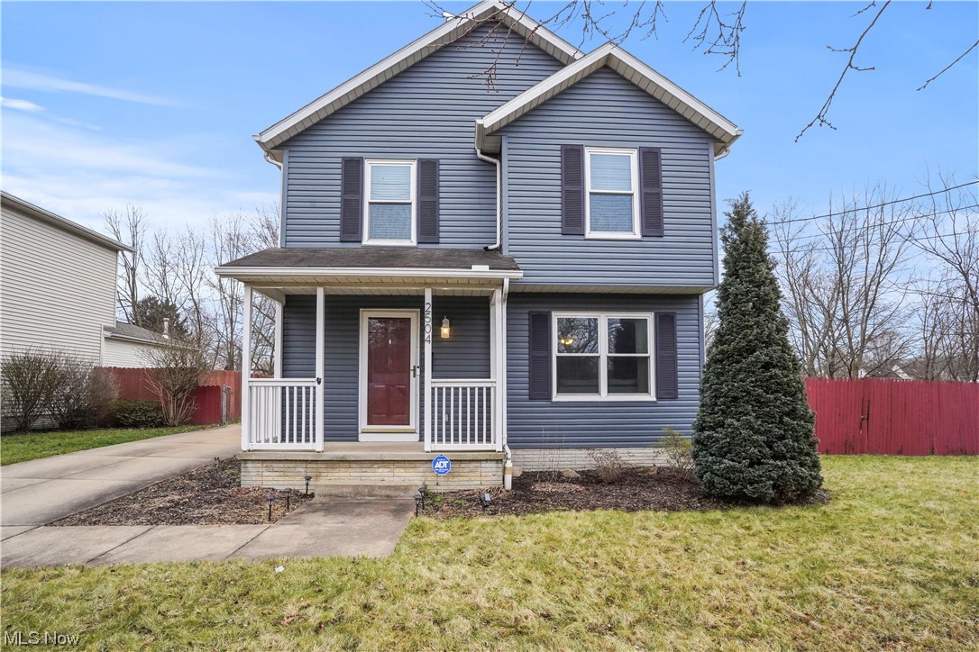 Home w/ 2nd buildable lot combined to sell together but are 2 separate parcels! 2504 Leland Ave Akron OH 44312 WELCOME HOME! Inviting 2-story Colonial Home in the heart of Ellet for ease of traveling to local eateries & cool coffee shop 2 blocks away & near hiking trails, community center, grocery stores, hardware store & plenty more! Great big yard & even bigger with the vacant lot next door which that lot IS a buildable lot for an additional single-family home or purchase to have a huge, fenced yard! The current Owner says it's a quiet area with very friendly & quiet neighbors & always feels safe at the property! Gorgeous steel blue premium color siding installed on the exterior in 2023 & the electric panel was replaced in 2022 as well as stove new in 2022. Main floor has large Living Room w/ picture windows in the front for plenty of natural light, dining room area can hold full length dining table with ample seating complete with sliding glass patio door to the rear covered porch for grilling and entertaining, the well designed kitchen layout with gas stove, side by side stainless steel refrigerator freezer, dishwasher and above the stove microwave with exhaust to the exterior! The 1st floor is rounded out by a pantry, half bath and side entry door. The 2nd floor houses all 3 bedrooms including the primary bedroom with door from the bedroom into the full bathroom. Plenty of closet space and natural light in the bedrooms. The lower level is partially finished as well as having plentiful storage. Basement has rough plumbing for a full bath with shower id Buyer wants to have a 2nd bath, easy to finish. There is an high efficient furnace and air conditioning system for your comfort. The concrete driveway is a bonus with plenty of parking for all of your toys and vehicles and a storage shed for all of the yard fun accessories. The home is being sold as is and for the Buyer's protection, a home warranty will cover the home for the entire 1st year of home ownership!