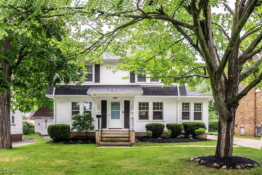 This eye-catching center hall colonial offers lots of space and is located in a prime West Park location just a stone's throw to Kamm's Plaza!  Step inside and discover the ideal floor plan featuring traditional oak hardwoods and crown moldings. The expansive living room with attractive deco fireplace joins the formal dining room including custom window seat and lead glass display cabinets. Enjoy the versatile morning room off the living room. The eat in kitchen offers a fresh facelift including refurbished cabinets and vinyl plank flooring.. appliances are also included. There is also a convenient half bath with easy care ceramic flooring off the kitchen. Upstairs you'll find a roomy updated full bath with a linen closet, three sizable bedrooms, including roomy master and a walk up attic above.  There is plenty of storage space in the basement. Enjoy summer grilling in your deep yard with a paver patio. Recent improvements include roof 2020, HVAC 2021 and breaker panel 2023.  See it t