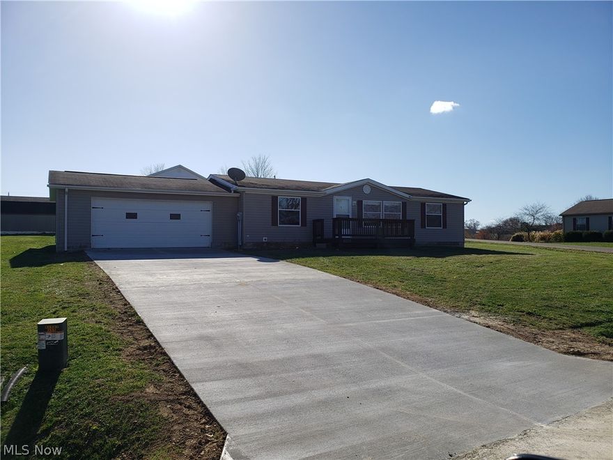 Come see this great 3 bedroom, 2 bath home in East Muskingum School District. This home sits on a corner lot of the paved neighborhood circle, perfect for walking or riding bikes. Offering 1188 square feet of living space, new front deck, amish built storage shed, new concrete floors in the attached garage and new paved driveway, appliances and a master suite, this home is ready to move into! Call today for a showing!