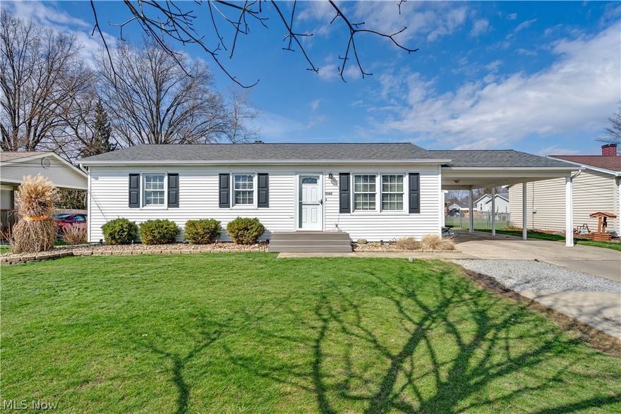 Welcome to this beautifully updated ranch-style home in Austintown! Offering 3 bedrooms and 1 full bath, this move-in ready property combines comfort, style, and functionality throughout.

Step inside to find modern updates in every room, including a stylish, updated kitchen with countertops installed just last year, perfect for everyday living and entertaining. The finished basement provides additional living space—ideal for a family room, home gym, or office—and features glass block windows that add both natural light and privacy.

Natural light fills the home thanks to sliding glass doors that lead out to the back deck, creating a bright and inviting atmosphere while seamlessly connecting indoor and outdoor living.

Updates include a brand new furnace (2025) with a 10-year warranty, giving you added peace of mind.

Outside, enjoy your own private backyard retreat featuring a spacious deck, a relaxing hot tub, and plenty of room to unwind. Additional exterior features include a storage shed, carport, and a heated garage with an extended depth—perfect for extra storage, a workshop, or larger vehicles.

Conveniently located near shopping, dining, and everyday amenities, this home offers both privacy and accessibility. Don’t miss your chance to make this beautifully maintained home yours!