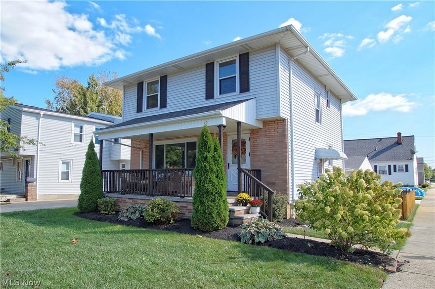 Beautiful 4 bedroom, 1.5 bath Colonial home! Admire the beautifully landscaped front yard as you walk up the the roomy brick front porch! Stepping inside the spacious living room with large picture window you will notice the gorgeous wood vinyl flooring and wood accents that flow throughout the entire home! The welcoming dining room flows seamlessly in to the updated kitchen that boasts plenty of counter top space which is accompanied by the elegant white wash cabinets and stainless appliances that stay! Wrapping around to the perfectly accented half bathroom, you will be lead back to the foyer that will guide you up the stairs to be met by the nicely sized bedrooms, over sized master bedroom and full bathroom! The basement has been partially finished with newer carpet A Existing shower and hook up for a toilet is provided as a perfect space to finish off the basement! The washer and dryer stay for your convenience and the furnace and A/C were updated in 2015! Outside you will find a r