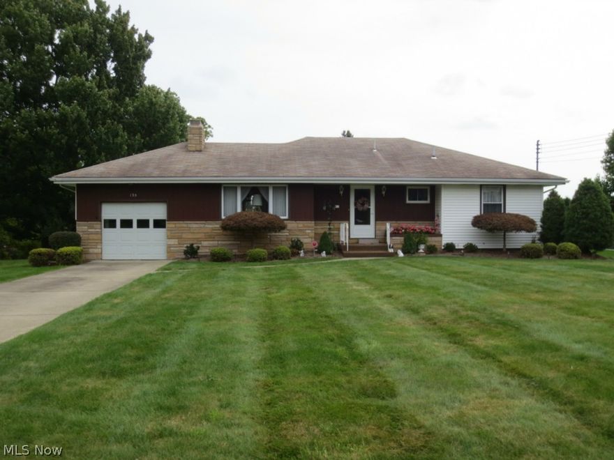 Immaculate ranch in nice neighborhood;  2 bedrooms (with possible 3rd) and 2 baths;  hardwood floors under all carpet;  newer windows, newer furnace and a/c;  large living room has wood burning fireplace and coved ceiling;  all appliances stay (incl. some furniture);  huge family room in basement with bar and decorative fireplace;  lovely yard with patio (has awning over it);  interior freshly painted;  home warranty included.  This home is move-in ready.  Please look at the photos!