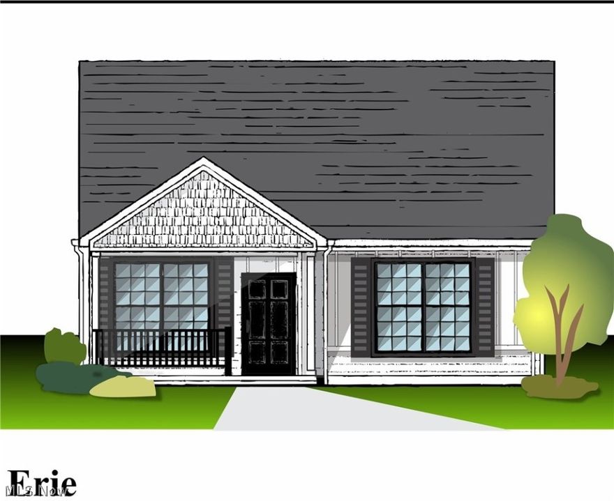 Quick move-in July 2024. Welcome to the Cottages at Plum Brook. The Erie II is a 2 story with 1st floor master suite and 2nd bedroom down, 3 baths, island kitchen, front porch, covered porch off sunroom, patio with privacy fence, 2 car attached garage. Many upgrades included...quartz, SS appliances, LVP flooring, white cabinets with soft close doors & drawers. Upstairs is a 3rd bedroom perfect for out-of-town guests, hobby area or work-space. Remember the days when people had summer cottages by Lake Erie, we've brought those days back! Enjoy a maintenance-free lifestyle with exterior repairs, landscaping, and snow removal taken care of. Minutes to freeways, shopping, medical facilities, dining, entertainment, ride your golf cart across the street to Plum Brook Country Club, walk to Osborn Metro Park with dog park and walking trails. Clubhouse, Pool, Fitness Center to be built.