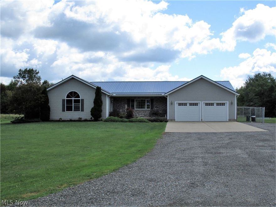 Gorgeous country views!!  Built in 1998 this 3-bedroom, 2.5-bath ranch with full unfinished basement is just waiting for a new owner.  Located on 19.99-acres with a large pond with fountain to make the perfect country view.   Large open kitchen/dining room with all appliances including a newer double oven and freezer.   Bedrooms are good sized and there is a main floor laundry room, the washer and dryer also stay.   Large vaulted master suite features two walk-in closets and a master bath with tub/shower.  Great entertainment areas with a family room that has sliders to the deck overlooking the pond and full, tall basement waiting to be finished for more living space.  2-car attached garage, concrete pad out front and extra parking for that RV or boat.  2-sheds for your outdoor equipment so you can park in the garage! New steel roof in 2015, Hot water heater 2014, carpeting throughout in 2017.  Land is approximately half wooded and half field or open.  Peace and quiet in your back yard