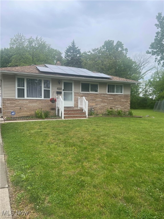 Nestled at the end of a cul-de-sac, this very well maintained house offers a huge lot and privacy. The house features solar panels making the electric bill a minimal expense. The home has a spacious 3 bedrooms, 2bathrooms, living room, large kitchen and huge basement (can easy be used as another bedroom and have space left over for a family room). Outside is large patio, perfect for grilling and hosting get togethers. The large lot will give you plenty of space to play, garden or just observe nature without staring at your neighbors. Make an appointment today, you will not be disappointed.