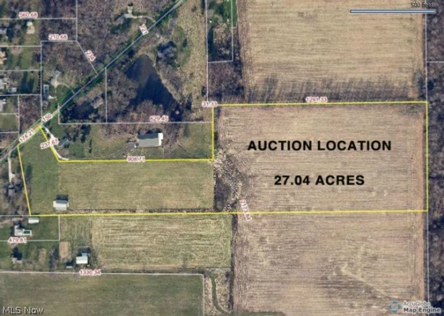 TUESDAY - MAY 6, 2014 - 6:00PM   Exciting Land Auction
27.04 Acres of Nice Level Land 
With 64 x 40 Pole Building W/14’ Lean-to/Loafing Area
2 Fenced Pastures and Tillable Ground
Lexington Township - Stark Co. - Marlington Schools
Real Estate is comprised of 27.04 acres with 174 ft. of road frontage - additional features include the 64 x 40 pole building w/14 ft. lean-to/loafing area w/some concrete flooring and has been wired for electric. This property also includes 2 pastures and tillable ground.  Taxes per half are $326.46. 
TERMS ON REAL ESTATE: 15% down auction day, balance due at closing. A 10% Buyer’s premium will be added to the highest bid to establish the purchase price.  Any desired inspections must be made prior to bidding. All information contained herein was derived from sources believed to be correct.
