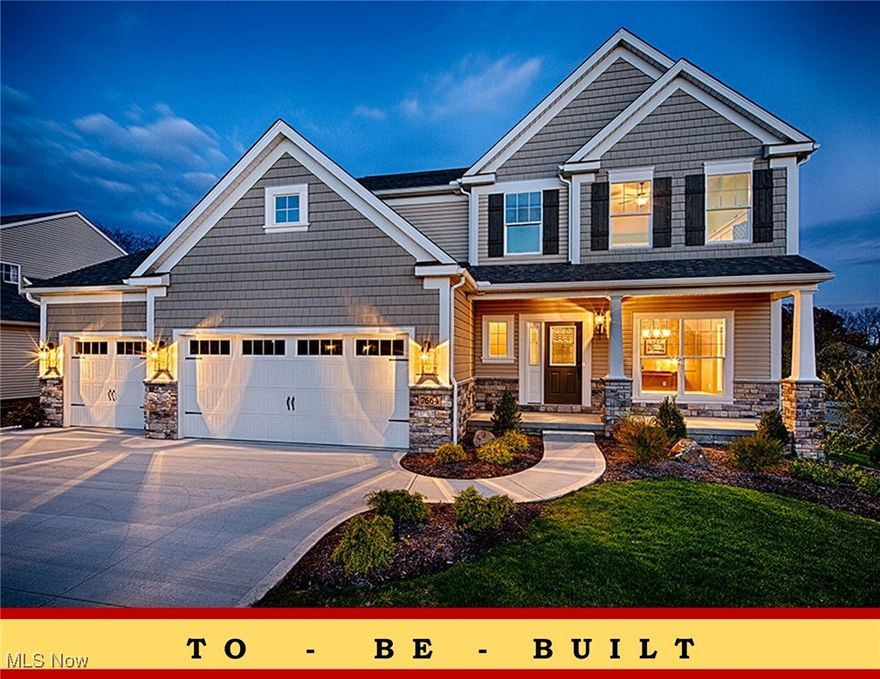 Now Open – Phase 4 in OldeStone Crossing (Lake Township Schools)! This to-be-built Monterey Floor Plan is designed for comfortable, modern living, featuring a bright and spacious great room with oversized windows and transoms, soaring nine-foot ceilings, an optional cozy fireplace, and a sunny breakfast room with the option of an expanded 12’8” x 10’ Breakfast Room (included in sqft shown). The open layout offers a versatile flex space or den/study with charming columns and arches, and you can personalize your home further with optional covered porches and, decorative patios, or decks to enjoy outdoor living. The family entry includes an option for a handy built-in shoe bench, while the owner’s suite delights with a cathedral ceiling, double-bowl vanity with make-up counter, and the choice of soaking tub with separate shower. A convenient second-floor laundry makes everyday life easier, and yes, we finish basements too! 3rd car garage option, req'd by ARC. The model home is located at 2693 Ledgestone Dr NW, Uniontown(Lake Township) ** Starting prices (base price shown) reflect the base home with base lot prior to upgrades, structural additions or customizations, and photos may show optional features or finishes available at additional cost. With many custom details and plan options available, you can truly make this home your own. Base prices are subject to change prior to an accepted purchase agreement. Taxes shown represent vacant land only.