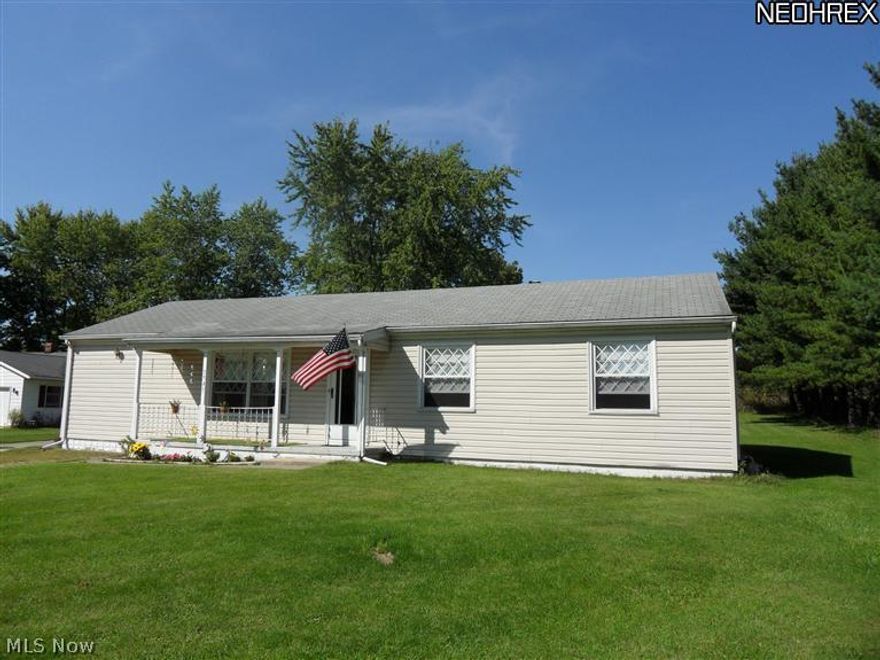 Three bedroom 1 1/2 bath ranch style home with city sewer and water. Step down into family room off kitchen. Nice storage area off family room. Rear deck and front porch. Three car wide gravel drive with large concrete apron in front of garage.