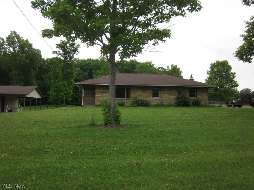 Ranch style home on beautiful 2.54 acres with wide frontage.  Detached 2+ car garage with attached carport, barn and another 2 story outbuilding. Minutes from West Branch State Park and interstate 76 or Route 5.