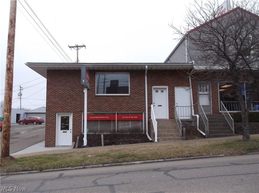 Neat and clean commercial office space offers large reception area with large picture window, 2 large conference rooms, 5 private offices plus large storage room with plenty of shelving. 2 half baths. 2 newer gas furnaces/AC. This commercial office is located on a second level (street view) with first level back entrance offering the perfect location for your business. Plenty of off-street parking available. Tenants pay all utilities. $1,100 security deposit.