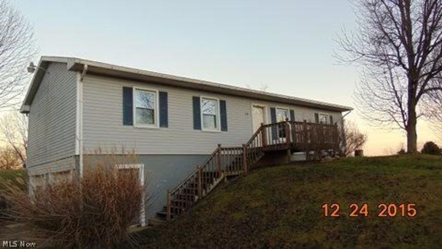 3 bedroom 1 and 1/2 bath ranch with 2 car attached garage and full basement in Byesville. The property is lender owned, being sold "as is" and US Bank is making no representations or warranties.
