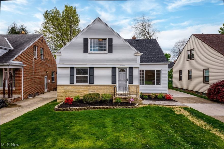 Wow! Brand new roof and HVAC(furnace & AC) in 2025! Welcome to this beautifully remodeled 3 bedroom 2 full bathroom Cape Cod located in desirable Beachwood city! This inviting property features recently finished(2025) hardwood floors throughout the first-floor living spaces, enhancing its warm and welcoming atmosphere. With two great options for a primary bedroom, you can choose between the main floor or the second floor. The first-floor bedroom boasts a convenient shelving system in the closet, while a renovated full bath, completed in 2023, features luxury vinyl tile. The family room is perfect for relaxation, featuring sliding glass doors the lead to a concrete patio and the backyard, seamlessly blending indoor and outdoor living. Enjoy the convenience of a generous first-floor laundry room with additional storage and closet space. The renovated eat-in kitchen(2025) is equipped with soft close cabinets, quartz countertops and stainless-steel appliances. Upstairs, you'll find two nicely sized bedrooms, including a large one recently carpeted with dual closets. The second upstairs bedroom is also well-sized, and both share an updated full bath. You'll also appreciate the spacious extra closet on this level, perfect for seasonal storage. The partially finished basement offers additional versatility with a designated workspace and a roomy rec area. Other recent improvements include: New gutters and downspouts(2025), New carpet on 2nd floor(2025), New LVP flooring in basement(2025), Interior painting(2025), Updated electrical panels(2025), New garage roof and exterior painting, Landscaping(2025), Newer doors and windows. Don't miss out on this fantastic opportunity.