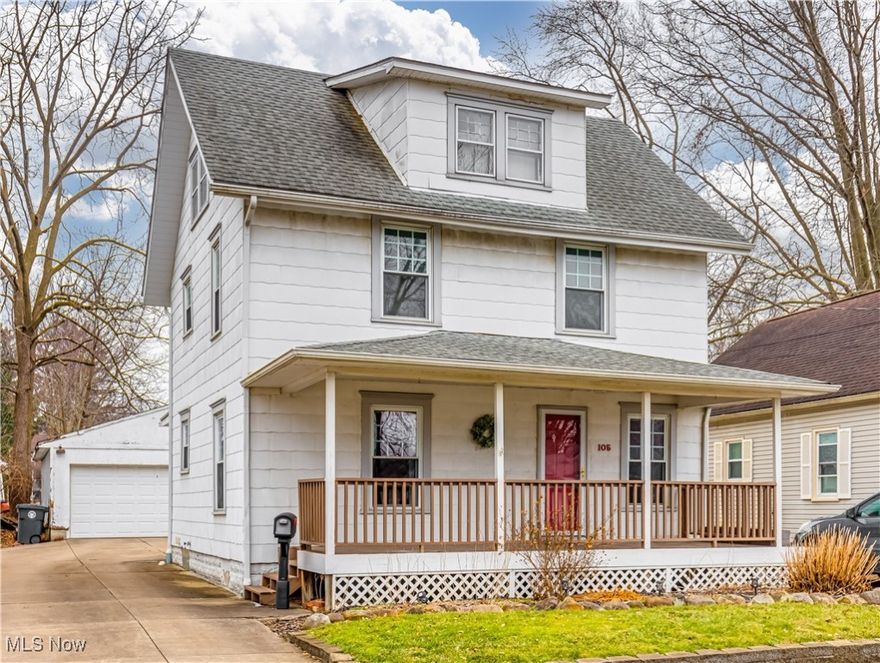 Welcome to this stunning colonial home, a beacon of classic charm and modern comfort, and a proud recipient of multiple City of Akron Beautification Awards. Enter a spacious first floor that radiates exquisite craftsmanship, featuring natural woodwork, built-in bookcases, and elegant archways. The cozy living room, complete with a fireplace with gas logs, provides a perfect setting for tranquil evenings. Entertain guests in the large dining room or enjoy intimate meals in the bright breakfast nook. The kitchen, updated in 2017, blends functionality with style and is equipped with modern amenities. The second floor, where bedrooms and a large, recently updated bathroom promise comfort and privacy. The versatile third level awaits your vision,  the potential for a fourth bedroom, additional living space, or a home office. The full basement includes a half-bath and a laundry area, complete with a washer and dryer, enhancing convenience. Not to be overlooked, the exterior boasts an oversized two-car garage—ideal for a workshop or extra storage—and a charming front porch alongside a secluded backyard patio. With significant updates, including interior painting within the last two years, updated lighting fixtures, and replacement most windows in 2017. Situated minutes from schools, expressways, shopping, bus lines, and eateries, this home offers both a peaceful retreat and easy access to amenities. Seize the opportunity to own this award-winning property and enjoy the pride of ownership as spring begins.