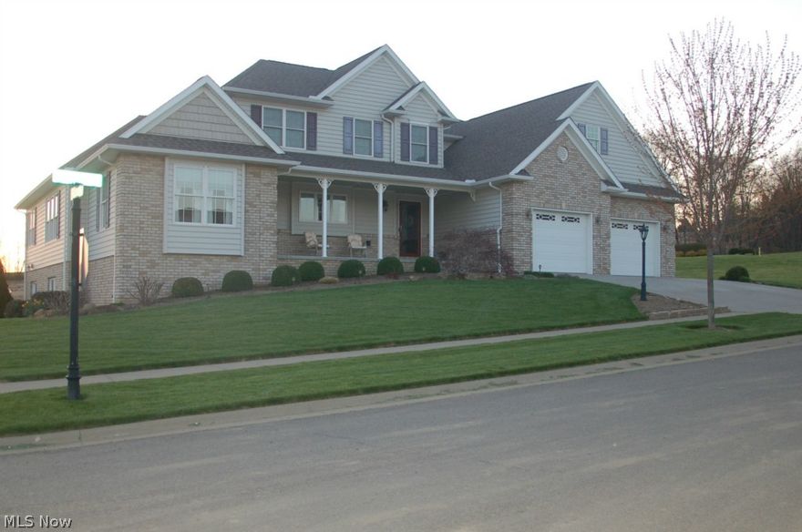 Beautiful custom built home in Hawks Landing.  This large home has lots of storage room and is great for entertaining.  The kitchen has hickory custom Mullet cabinets and a walk-in pantry.  First floor laundry.  The home has lots of natural light and has skylights upstairs.  Never worry about a power outage as it comes with a back up generator.  Has a 13 course basement that is plumbed for kitchen and bath with an entrance to the garage.