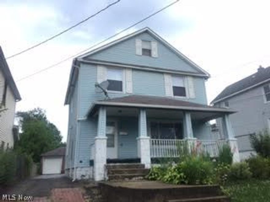 Four bedroom, one bath two-story home with basement and detached garage. Sold as-is.