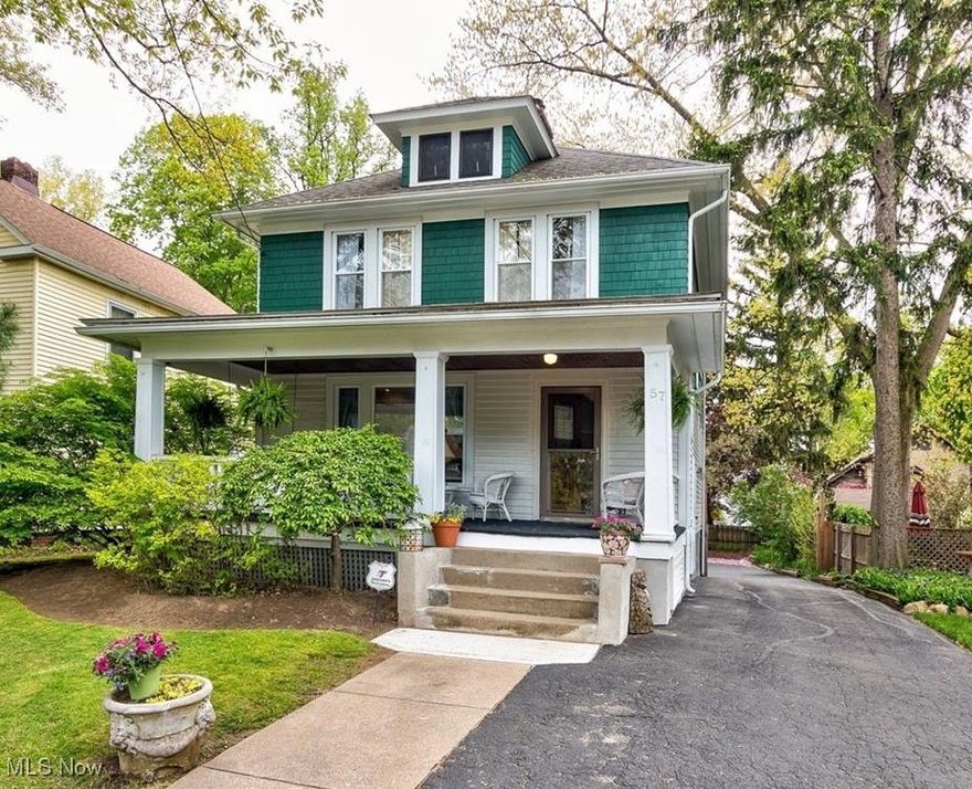 Distinctive & Different, on a graceful tree lined street, you’ll find this spacious 3 bedroom 1.5 bath colonial with an inviiting front porch which reflects the quality of the past with the conveniences of the present. Gracious living room with refinished hardwood floors, large windows and a fireplace. Dining room with refinished hardwood floors, built in corner cabinet, and a slider that leads to deck. The eat-in kitchen features ceramic tile backsplash, vinyl flooring, crown molding, bead board ceiling with recessed lighting, and a built-in breakfast bar and custom-made wine rack. Upstairs boasts three bedrooms, two carped and one with hardwood flooring and a full bathroom. The full basement is unfinished and clean, also, has a second shower. Outside, enjoy the spacious deck, great for entertaining, plenty of play area, a two car detached garage along with a small water feature with waterfall. A true gem and a great place to call home.