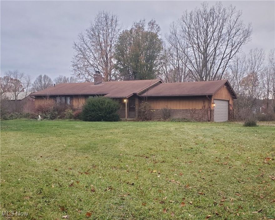 To settle estate.  Copy of 10/22/24 professional "AS IS" appraisal of $220,000.00 is on kitchen counter for potential buyers to review.
2.267 Acres.  New garage door and hot water tank 2024.  Whole house air fan.  Electric hot water baseboard heater system. Small
entrance foyer with nice sized closet. Living room has crown molding and brick wall behind the Franklin stove.  Large kitchen with 
sliding door to enclosed porch.  3 bedrooms.  Main bath has door from hallway and another door to walk in closet and primary bedroom.  First floor laundry room and half bath. Large unfinished basement with wood burning fire box.  Elderly, ill owners could not do the yard work and it needs to be brush hogged. Sweat equity needed to dated interior and exterior.