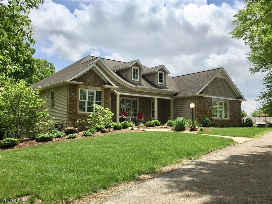 One owner custom built home. Built by Ratliff Custom Homes. Wonderful country property on 6+ acres. Two small barns. Wooded privacy.  Beautifully decorated
and updated interior. Master suite with large walk-in closet and full bath. 2nd bedroom with walk- in closet and  full bath. Dream kitchen, finished walkout lower level with 3rd bedroom and full bath. High energy efficient gas furnace and heat pump, screened porch. 5x27 patio,5x25 covered front porch. Smithville Schools. You will love this property. Mint condition.$6/yr Muskingum Watershed Assessment.