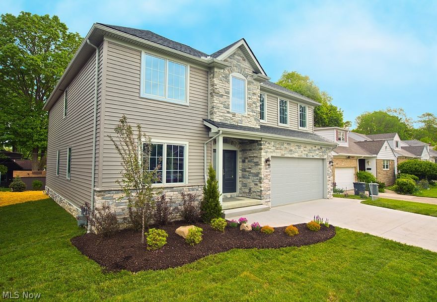 Ready for Beachwood’s finest new build by Dommus Construction. This 6 bedroom, 3.5 bath home is everything you’ve been looking for. Large open kitchen? Check. Office or den on the first floor? Check. Sabbath mode appliances? Check. All bedrooms on the 2nd level? Check. 2nd floor laundry? Check. This 3500+ sq ft home is filled with efficiencies and space.  It is an ENTIRELY new build with full Builder’s warranty, not a re-build of a previous property. The front is faced with stone and siding. The double front doors open to reveal hardwood floors and private office or den. Dining room separated by arches from the  great room leads to the chefs  kitchen through a graceful arched doorway. If you’re looking for two of everything in the kitchen, look no further, plus this home features a signature walk in pantry. The kitchen breakfast bar features pendant lights, AND an ample eating area. Upstairs bathrooms feature granite counters and double sinks. Bedrooms are ample with loads of closet sp