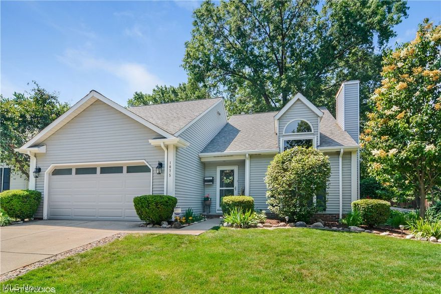 ROCKY RIVER - If you continue north off Detroit down Medfield you'll discover a circle of custom cluster homes tucked away in a private setting and, greeting you to this secret spot, nestled on a corner double-lot sits a home where modern meets comfort.  Enter into the vaulted, two-story living room that's flooded with natural light - you'll notice the loft up above as you head toward the updated kitchen with brand new Whirlpool Stainless Steel appliances, new corian countertops, and skylight to let the sunshine in! Warm kitchen can serve into the formal dining room or exit out to the beautiful deck overlooking your fenced-in backyard. First floor living is offered with a large bedroom next to a huge remodeled bath. Up to two more bedrooms that share a full bath or down to the completely refinished basement (2015) that conveniently features another half bath. Other upgrades include a new H2O tank (2015), new tile floor (2016), and there's an attached 2-car garage and professional lands