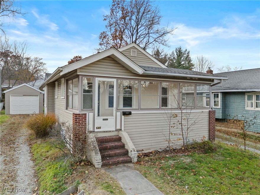 Step into homeownership with this charming Akron/Ellet bungalow—an ideal alternative to renting and a smart start toward building your future! This bright and inviting 2-bedroom home sits on a quiet residential street and offers a comfortable layout with great updates throughout. Enjoy a stylish kitchen with tile flooring and all appliances included. The dining room opens seamlessly into the living room, both featuring newer vinyl flooring, with an additional bedroom upgraded as well. A spacious enclosed front porch offers extra living space and is perfect for relaxing year-round. The updated bathroom showcases attractive tile flooring, and ceiling fans throughout the home help maintain an open, breezy feel—paired with central air for those warmer days. Outside, you’ll love the large deck overlooking a private fenced backyard complete with a fire pit—ideal for entertaining or unwinding. Storage is plentiful with options on the main level plus a full basement. Move-in ready and easy to make your own—don’t miss this one! Contact your agent today to schedule a showing.