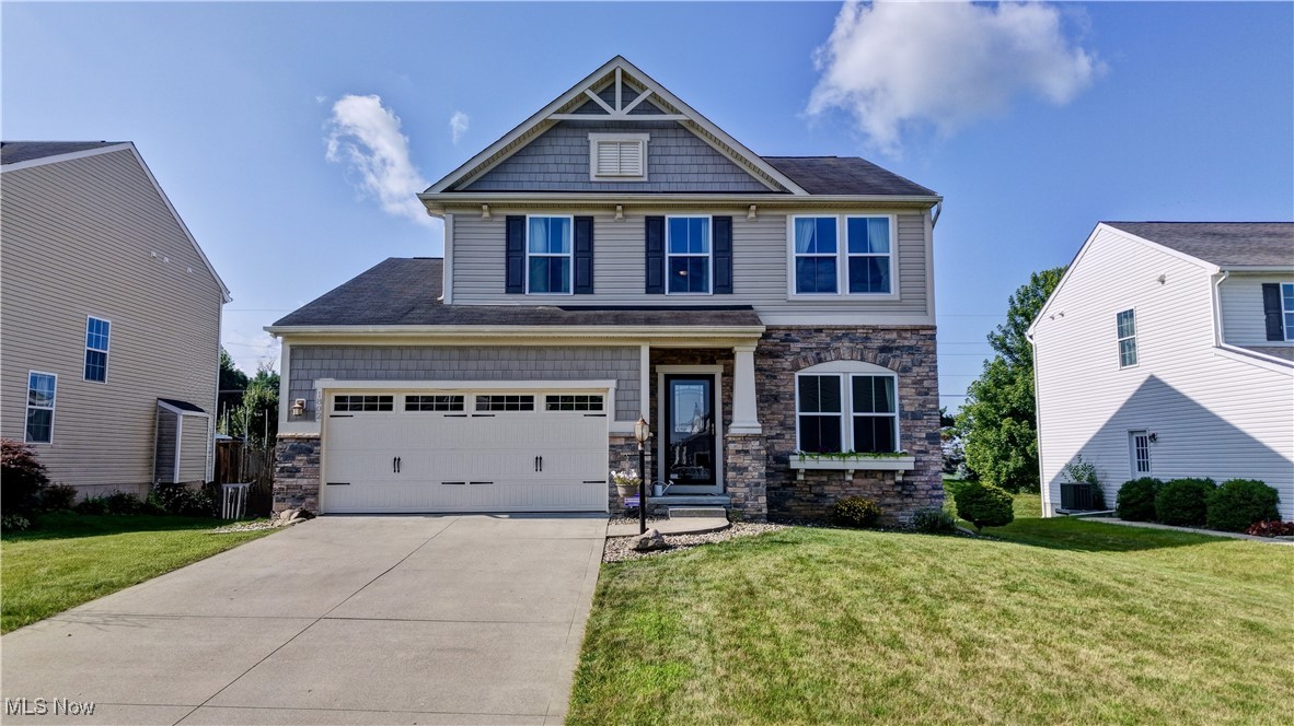 Welcome to 1802 Secretariat street! This 4 bedroom 2.5 bathroom home truly has so much to offer and lucky for you it is ready for a new owner! From the minute you walk in you will notice the bright cheery feeling of the home in each and every room! The open concept living space leads you into the kitchen which is complete with hardwood floors, granite counter tops and island, large pantry, and flows nicely over to the formal dining area! The formal dining wows with its large glass windows! Off of the dining area, sliding glass doors lead you to your oversized 18” x 19” maintenance free trex deck perfect for entertaining and spending time outdoors! The first floor is complete with a half bath as well as the convenience of first floor laundry! Upstairs you will find all 4 bedrooms and a full bath. The master suite is quite massive and features its own full bath as well as a walk in closet! The basement is open and spacious and already has roughed out plumbing for an additional bathroom to be added!
With walking trails located right off the neighborhood, an amazing location, plenty of space, and open concept, this home truly has it all! Call today to schedule your showing and make this home yours!