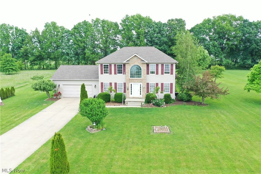 Welcome home to 3279 Catherine Drive! This 3 bedroom 2.5 bath home features an attached 2 car garage and full unfinished basement on 1.14 acres. Stepping inside the home you find a two-story foyer with a large picture window. The first story offers a spacious living room, formal dining room, large eat in kitchen, and a half bathroom. The second story offers a large master bedroom with attached bath, two additional bedrooms, a full bathroom, and laundry with gas and electric hookups. The backyard boasts a newly built 20'x30' deck with pergola. Off the main deck there is a 24' walkway leading to a 10'x10' deck perfect for a Jacuzzi! Also in the backyard, you will find an additional 10' floating deck, a two-story shed, raised garden beds, bocce court, and much more!
