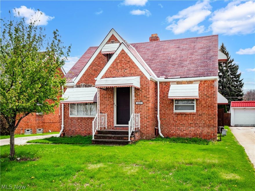 Charming all-brick Cape Cod with timeless character and endless potential! A covered front entry with classic window awnings welcomes you into a cozy living room highlighted by beautiful wood flooring that continues through the hallway. The eat-in kitchen features LVP flooring, a ceiling fan, and comes fully equipped with all appliances—ready for your personal touch.

The main level offers two comfortable, carpeted bedrooms and a full bath with a tub/shower combination and single vanity. Upstairs, you’ll find a spacious third bedroom or bonus room featuring original wood accents and built-in storage—perfect for a private retreat, office, or creative space.

The partially finished basement expands your living area with a bar and built-in storage, making it ideal for entertaining. You’ll also find a laundry area and an additional bathroom for added convenience.

Outside, the partially fenced backyard offers plenty of room for pets, gardening, or hosting gatherings.

This home is full of character and ready for its next chapter. With a little vision and some updates, it’s the perfect opportunity to bring your ideas to life and create something truly special.