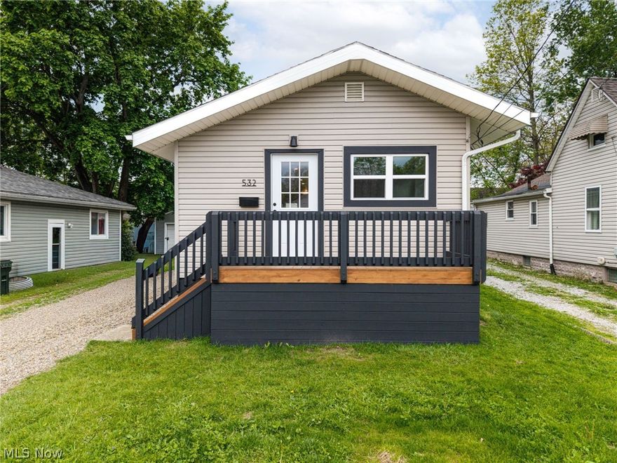 Completely renovated and seriously showing off. This stunning 2 bedroom, 1 bath ranch in a desirable Barberton neighborhood brings the style, the updates, and the “wait… this is HOW nice?” energy from the second you walk in. Inside, you’ll find brand new flooring throughout, granite countertops, updated cabinetry, all new kitchen appliances, and a clean, modern feel that makes this home look straight out of a Pinterest board with a little attitude.

The bathroom deserves its own moment with a beautifully tiled bath/shower combo and sleek gold accents that give the space a high-end designer vibe without the high-end headache. Major upgrades include new windows, new furnace, central A/C, and a new electrical panel, because pretty is great… but peace of mind is hotter.

Downstairs, the basement adds extra flexibility with glass block windows and a waterproofed back room ready for storage, hobbies, workout space, or your seasonal “I swear I’m organizing this year” bins. Outside, the brand new front deck gives instant curb appeal, while the detached 1 car garage and nice neighborhood seal the deal.

Cute. Updated. Low maintenance. Zero drama. Just move in and start living.