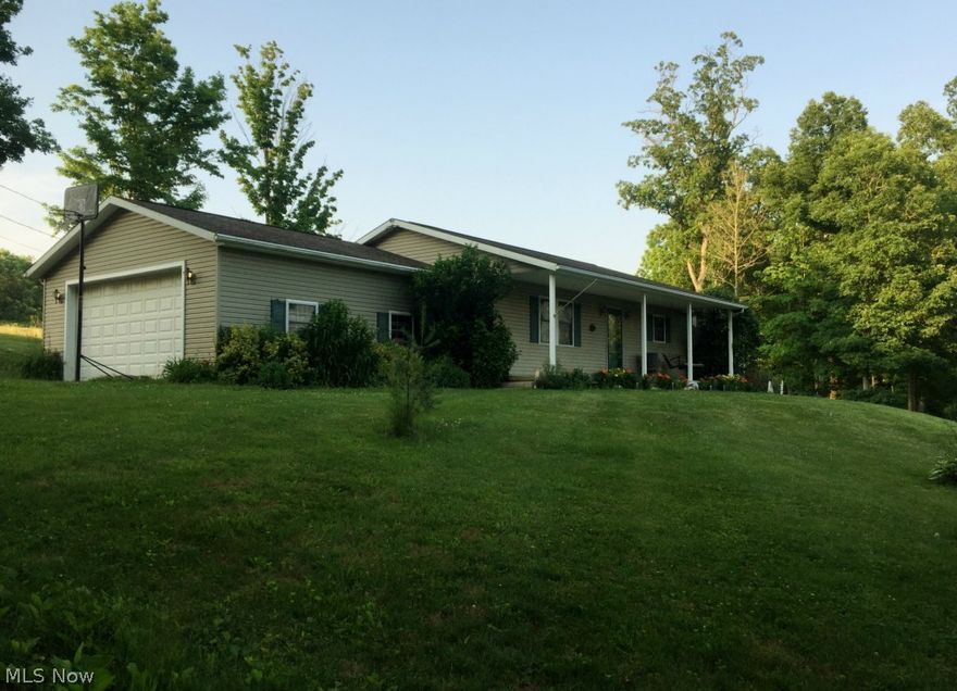 Beautiful country setting! Nice open floor plan with living and dining and kitchen area. Plenty of oak cabinets and counter top/work space. Master bedroom has 2 closets one walk in, nice private bath. Lower level is mostly finished with bar and family room area, and additional room could be 4th bedroom or kids play area. Convenient first floor laundry, nice 2 car attached garage.  45x30 pole barn building with tack room and 3 stables with over head storage for hay. The majority of the land is electric fenced and ready for your horses. This home has so much to offer come look today!