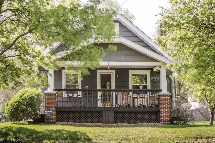 Dont miss this beautifully updated Cape available for sale!!! Exceptional value with a gorgeous, remodeled, eat in kitchen, 2 full bathrooms and hardwoods throughout.  Charming and inviting front porch, perfect for enjoying warm summer evenings.  Living room with fireplace and built ins opens to the formal dining room, providing a spacious open floor plan feel. Beautifully remodeled eat in kitchen with stainless steel appliances, butcher block counters, tons of cabinets, including a spacious pantry cabinet plus a a wet bar!  Updated light fixtures and flooring too!  Off the hall you will find 2 very nicely sized, light filled bedrooms and a roomy full bathroom.  Upstairs escape to the serene retreat that is the master bedroom boasting incredible closet space, a sitting area and refinished hardwood floors.  Dont forget the clean and neat full basement and full bath, with potential to be a great rec room! Outside enjoy your huge 3 parcel yard expanding over a quarter acre! Beautifully la