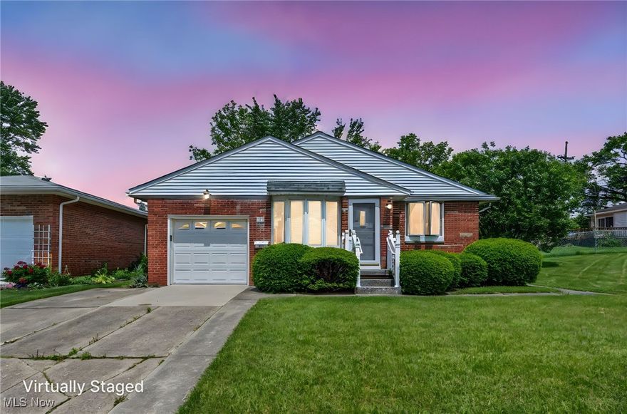 Welcome to this charming 3-bedroom, 2-bath brick ranch offering 1,328 square feet of comfortable living space. Ideally located near a beautiful park and convenient shopping, this home combines solid construction with great potential. Inside, you’ll find a spacious living room with a cozy fireplace, perfect for relaxing or entertaining. The kitchen offers ample cabinetry and space for dining, while all three bedrooms are generously sized with great closet space. Also offers a great size bonus room. A full basement adds additional storage or future living space as well as a full bathroom. The property also includes a 1-car attached garage for added convenience. Whether you're a first-time buyer or looking to downsize, this well-maintained home in a desirable location is a must-see!