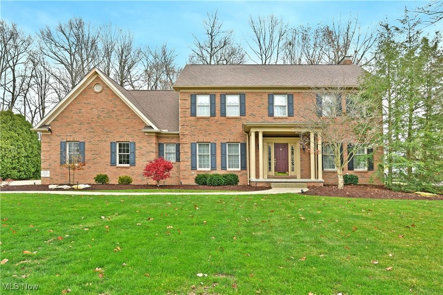 Immerse yourself in casual elegance as you explore the engaging two-story layout of this prominent Howland home! Situated in the highly desirable Brittany Oaks development, these studious residences bring bold styling and expansive floor plans. This masterful residence follows suit with its daring brick façade and pillar lined front porch. A cement driveway sweeps up to find a two-car attached garage while the manicured landscaping continues into the scenic backyard. A fantastic rear sunroom allows you to take it all in, to include the raised deck space, perfect for summertime relaxation. Inside, a gracious foyer yields warm hardwood flooring as the must-see dining and family rooms branch away from the carpeted staircase. The elaborate central kitchen showcases stunning tile work on the backsplash and flooring to complement the stone countertops and custom cabinetry. A large island adds to the appeal as casual dining looks on. Around the corner, a charming half bath opposes first floor laundry and garage access. Meanwhile, a sunken living room completes the floor with its towering lattice windows and bespoke mantle with inset fireplace.  Upstairs, revel in the opulent master bedroom suite, stealing the show with an incredible private bath, home office space and two large walk-in closets. Down the main hall, an oversized full bath joins a pair of additional bedrooms and their cozy surroundings. Call today!