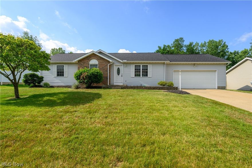 WOW! Do NOT miss your chance to own this meticulously maintained ranch in the heart of Perry Local School District! When you enter the front door you will be greeted by the open concept of the living room as it flows into the dining area and fully applianced kitchen with a vaulted ceiling and plenty of natural light. Down the hall you will find first floor laundry, a full bathroom, and 3 spacious bedrooms including the primary bedroom, complete with its own private bathroom. Make your way downstairs to find over 500 square feet of finished space including an unfinished side with plenty of storage and access to the utilities. The sliding glass door off the dining area leads to a beautiful oasis of a backyard completely enclosed by a white vinyl privacy fence to enjoy your gorgeous inground pool in peace! Major updates include a roof in 2019, AC in 2021, pool liner in 2020, and brand new LVP flooring in the eat-in kitchen. Call today to schedule your private showing before it's too late!