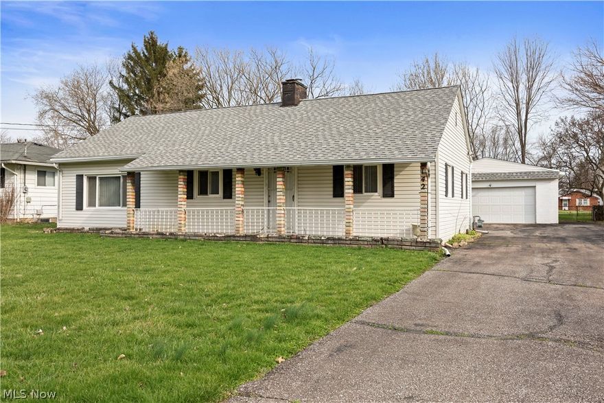 Welcome HOME to 142 Parmely Ave. in Elyria! This home is a unique opportunity packed with space, character, and endless potential! This 2-bedroom ranch sits on two parcels totaling nearly a quarter acre and offers over 1,800 square feet of living space. Inside, you'll find a spacious family room, a rec room complete with a bar for entertaining, and an impressive 22 x 18 bonus room that could easily serve as a third bedroom, home office, or flex space to fit your needs. A charming 3-seasons room features a wood-burning fireplace, creating the perfect spot to relax year-round, while an additional 16 x 13 bonus room provides ample space for storage or a workshop. This home is ready for your personal touch and vision, offering a great canvas for updates and customization. Outside, enjoy the convenience of an oversized 2-car garage plus an additional parking space. With true one-floor living and a prime location close to major highways, shopping, and dining, this property is a fantastic opportunity to create something special!