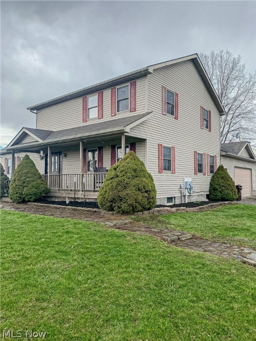 Welcome home to your new country paradise on over 5 acres in Orwell! This home was custom built in 2003 and offers a very serene and peaceful environment. Upon entering the front door into the foyer, from the spacious front porch, you will be greeted with a bright and open layout, with vaulted ceilings! The eat in kitchen offers a breakfast bar, ceramic tile and ample oak cabinetry for all of your storage needs. The living room flows into the dining area and leads out onto your stamped concrete patio, great for entertaining! The first floor boasts two bedrooms and one full bathroom, along with access to your attached (oversized) 2 car garage. The walk out basement leads into the garage, and with nine foot ceilings and can be finished to your liking!  Upstairs you will find the large 28x15 master bedroom, with a walk-in closet as well as a second full bathroom with a shower stall and a jacuzzi tub! Call today to schedule your private tour and make this your new home!