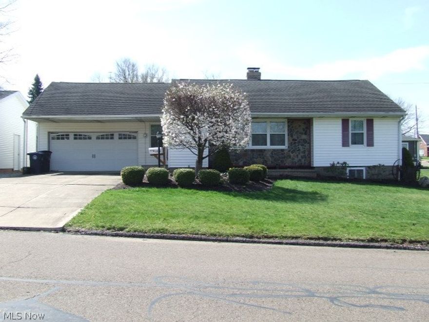 Well cared for 3-bedroom, 2-bath Ranch on corner with 2-car attached garage and 2-car detached garage.  First floor has large living room with big picture window leading to dining room with built-in hutch with glass top, leading to fully applianced eat-in kitchen with breakfast bar which leads to 2-level sun room overlooking part of the backyard that is fenced in with shed.  First floor includes 3 nice sized bedrooms, one with double closets and built-in drawers, and full bathroom.  Lower level is finished with huge rec room with fireplace and dining area, full bathroom, cedar closet, storage room and laundry/utility room.  There is an attached 2-car garage with opener and a detached 2-car garage with opener.  Part of the 1/2 acre is a fenced backyard with shed, and even more yard that is not fenced in.  Property goes all the way to the street on the side and front, at one time included an extra buildable lot, was 4 parcels but combined into one parcel currently. Updates include waterproofed basement EZ breathe ventilation system with transferable warranty 2013, C/A (replaced parts good through 2028) 2016, bathtub/tile surround 2017, Water softener 2020, furnace and thermostat with EZ breathe 2021. Make your appointment to see this home today!