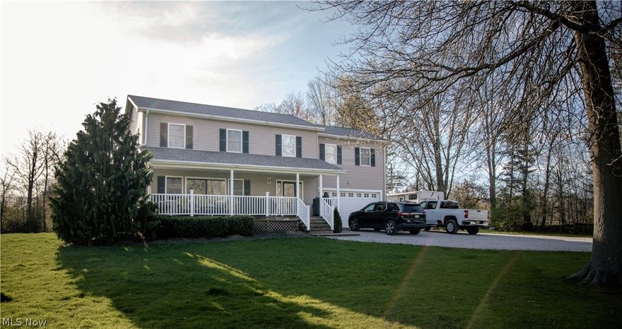 Welcome to your new home! Take a step inside this expansive 5-bedroom residence nestled on 2.27 acres within the Perry Local School District. The custom master bedroom features vaulted ceilings, a walk-in closet, and a luxurious master bathroom for your ultimate comfort. Downstairs, the kitchen and dining room combo provide a perfect space for entertaining and everyday living. A partially finished basement offers versatility for recreation or storage needs. Outside, enjoy the amenities of a swing set, storage building, and back deck, and Pond.  This property strikes the perfect balance with its close freeway access and ample space, making it ideal for relaxation and entertainment alike.