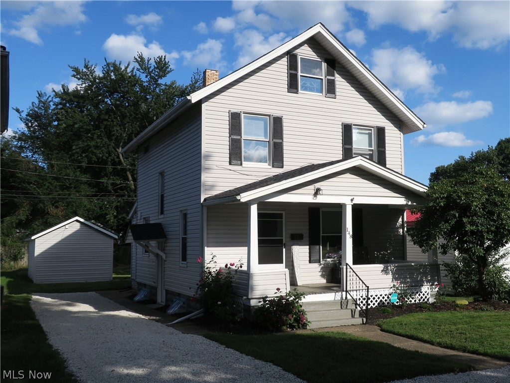 What a charming home with great curb appeal in Perry LSD! This clean, 3 BD Colonial style home may be EXACTLY what you've been looking for! As you enter the home from the spacious, covered front porch, you'll notice that the large living room has its original woodwork which adds to the warm character of the era in which it was built; and as you'll head into the dining room and kitchen areas, you'll see that they will work out just great for family gatherings and they also offer plenty of natural light! On the 2nd floor there are 3 good-sized bedrooms and a newly updated bathroom with all-new tub surround and tub/shower controls and fresh paint (Aug/Sept. '22), PLUS there's a full attic that offers LOTS of space for storage... if you need even more living space, it could be converted to a play area or even a 4th bedroom! The basement is clean and freshly painted to provide for a comfortable place to do laundry and for even more storage. If you're all about convenience, you will LOVE tha
