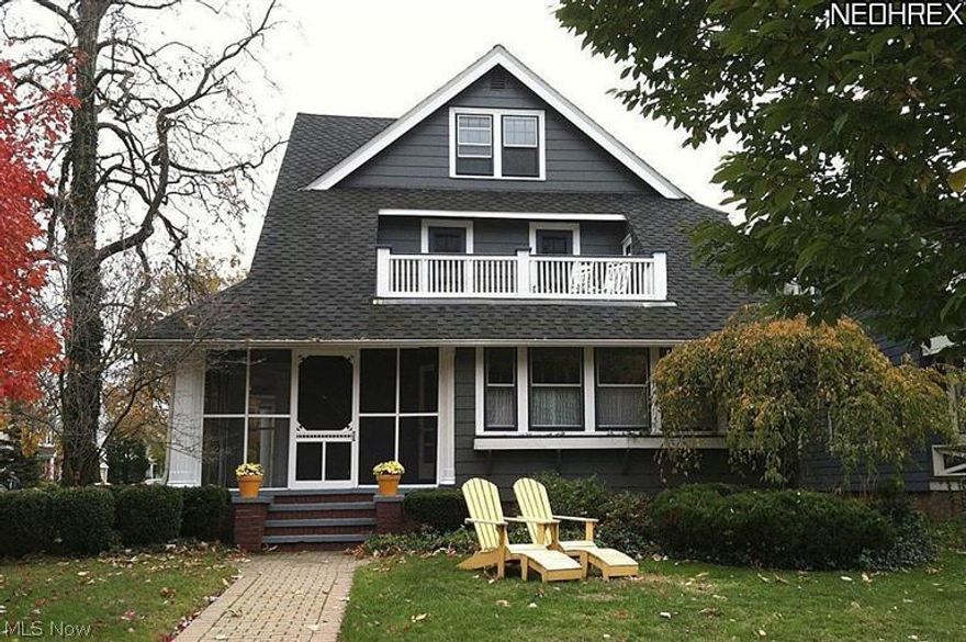 Charming Lakewood Colonial across from lakefront awaits a lucky new homeowner! Beautiful condition inside and out. Spacious home has 5 bedrooms, 3.5 baths, eat-in kitchen, large living room with fireplace, and formal dining room. In addition, it has a family room / office over the garage, study / music room, screened porch and master bedroom porch, mud room, finished basement. Character throughout - wonderful hardwood floors, crown moldings, claw foot bathtub in 3rd floor bath, and loads of light in the home with lots of windows. Home has been fully maintained and all the basics are done using quality products - GAF lifetime designer shingle on roof, Weil-McLain boiler etc. Lots of living and play space to raise a family - enjoy the side yard, cul-de-sac at end of street or private backyard patio.