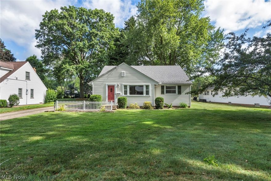 Situated on almost a half acre, this home is the perfect starter home, condo alternative, or space to downsize! Well-maintained 3 bed, 1.5 bath cape cod with additional office space on the main floor. Original hardwood floors guide you through spacious formal living room and dining room with built in storage!  The main floor is complete with a half bath, mudroom and laundry room with newer washer and dryer, and a full bath. The finished second level is the perfect space for a master bedroom, or second living space! Outside find an oversized 2 car garage with walk up loft, attached shed and enclosed room off the side. A covered patio is a great additional outdoor living space perfect to enjoy the beautiful backyard! Updates and upgrades include: new exterior siding on house (2024), new 8 zone sprinkler system with Smart Tech controller (2020), Storm and Sanitary line replaced to the street with 20 year warranty (2021), Windows replaced over the years (2013-2021), half bath renovated (2022), HWT (2023), Washer (2020), Dryer (2023), electrical wires to garage replaced - 40 amp service (2018), garage exterior repainted (2018).  This home is ready for its next owner, make your appointment today!