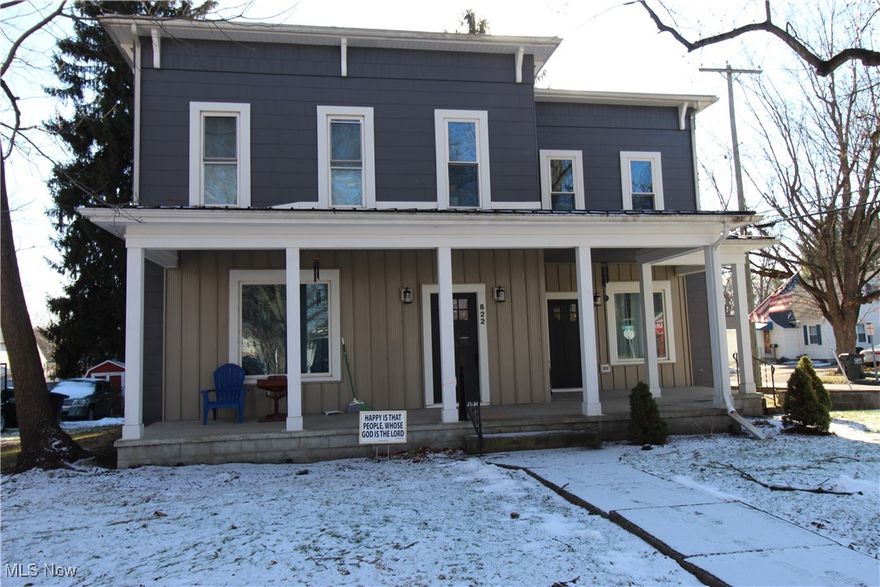 This house was totally redone in 2020. This home has the kitchen, living room, dining room, 1BR and 1 1/2 baths on the first floor. Second floor features 4 BR and 1 full bath. Large 2 car garage, full basement. Sit and enjoy your evenings on the beautiful front porch.