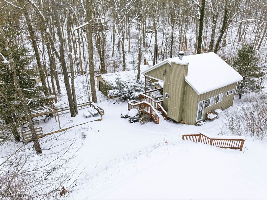 Lake Life Awaits!
Looking for the perfect weekend getaway or a peaceful year-round retreat? Look no further! This beautiful Amish-built cabin is just steps from Leesville Lake and offers the ideal blend of rustic charm and modern comfort.
Situated on a double lot, this property features a covered back porch accessible through sliding glass doors—perfect for relaxing or entertaining outdoors. Inside the main cabin, you’ll find 2 bedrooms and an adorable kitchen with all appliances to stay along with radiant floor heat in the living room, bedroom, and bathroom for cozy comfort.
A stunning wood-burning stone fireplace with a blower serves as the centerpiece of the living space. Additional highlights include a separate bunk house with bunk beds for additional guests, making this a truly move-in-ready lake retreat.
Whether you’re boating, relaxing, or entertaining, this charming lake property is ready for you to enjoy. Don’t miss your chance to own your own slice of lake life! Boat Dock space included