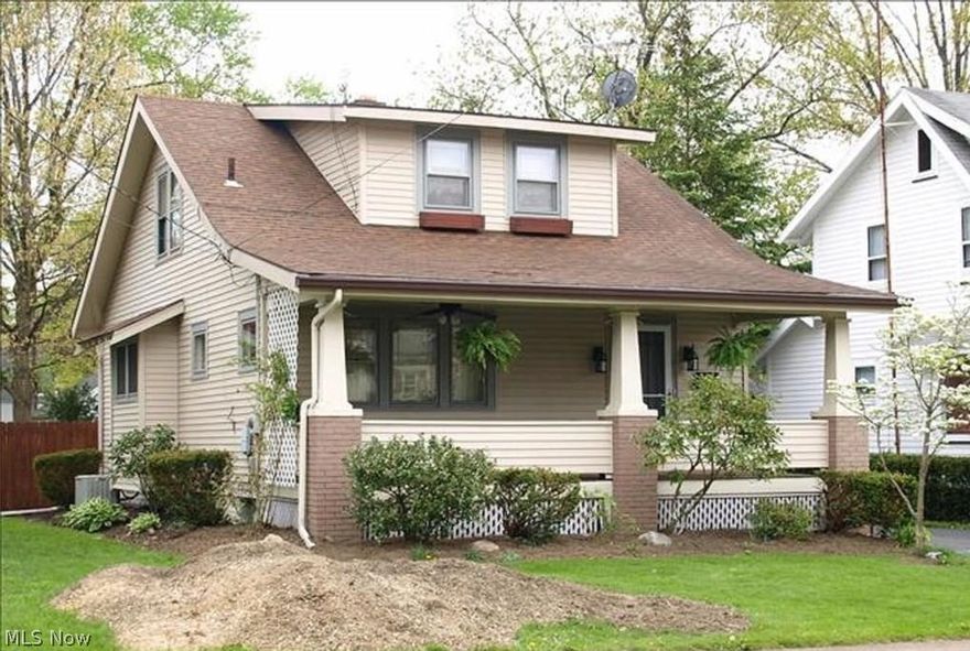 Charming 2-story with 3 bedrooms, and 1.5 baths Beautiful extra wide woodwork with crown molding in living room and dining room. Master bedroom and 1/2 bath on first floor. Full front porch, 1-car detached garage, fenced backyard, and patio. Full basement with possible fourth bedroom, newer floor put into potential 4th bedroom in basement. Paved driveway, Decorative fireplace.