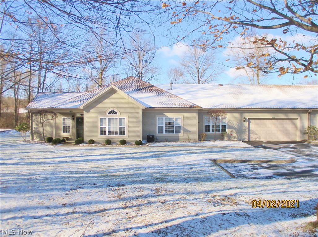 Move-in ready 3 bedroom, 2 1/2 bath Condo over by the woods. The living room features a high cathedral ceiling and a large picture window, the dining area has double sliding doors leading to the fenced-in patio. The kitchen has many cabinets and built-ins, ceramic floor and a large pantry, all appliances stay. 1st Floor laundry. The master bedroom has a cathedral ceiling and the master bath features a jacuzzi tub and shower. A French door opens to a 3rd bedroom featuring hardwood floors and a large walk-in closet is being used as an office. Two car garage.